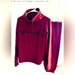 Burgundy, Victoria Secret Pink sweatsuit